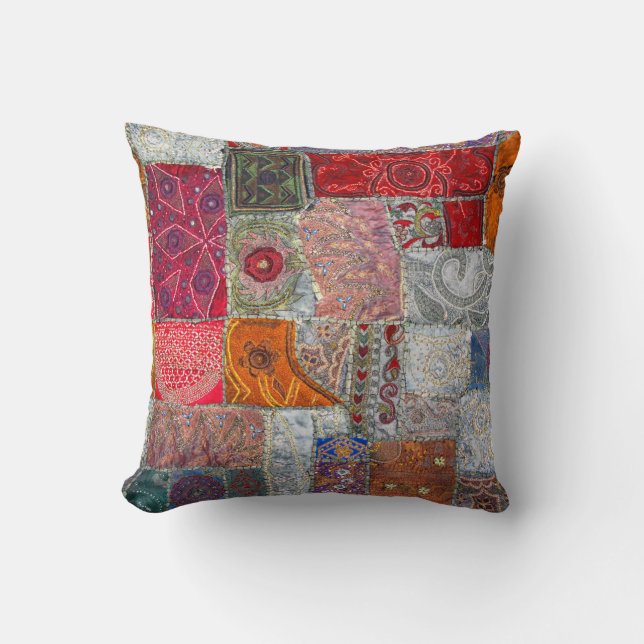 Vintage patchwork cushion (Front)