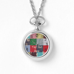 vintage patchwork fabric design colourful watch