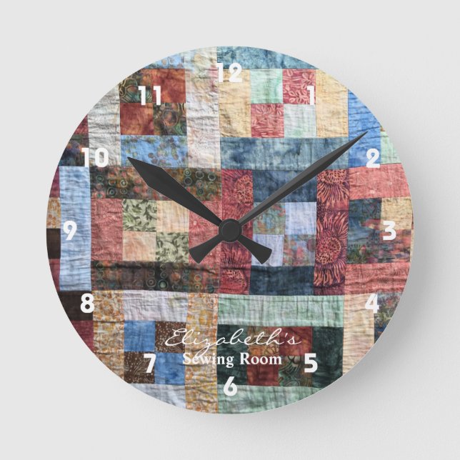 Vintage Patchwork Quilt Clock (Front)