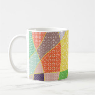 Vintage patchwork quilt pattern. Vintage decorativ Coffee Mug