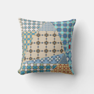Vintage patchwork quilt pattern. Vintage decorativ Cushion