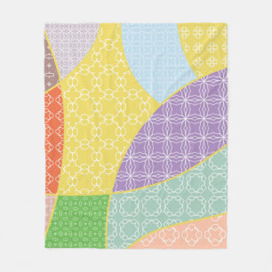 Vintage patchwork quilt pattern. Vintage decorativ Fleece Blanket