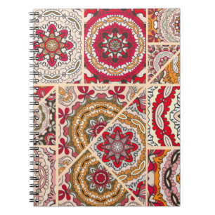 Vintage patchwork quilt pattern. Vintage decorativ Notebook