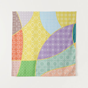 Vintage patchwork quilt pattern. Vintage decorativ Tapestry