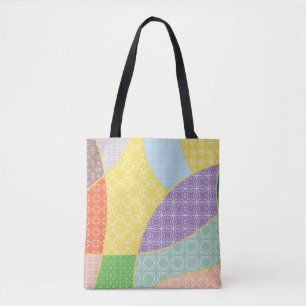 Vintage patchwork quilt pattern. Vintage decorativ Tote Bag