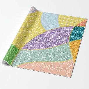 Vintage patchwork quilt pattern. Vintage decorativ Wrapping Paper
