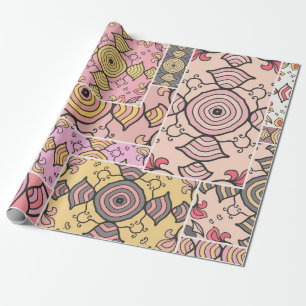 Vintage patchwork quilt pattern. Vintage decorativ Wrapping Paper