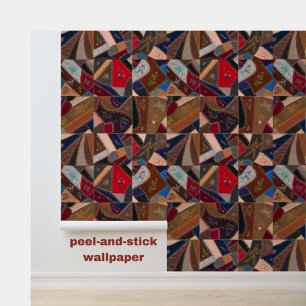 Vintage Patchwork Quilt Rustic Farmhouse Elegant Wallpaper