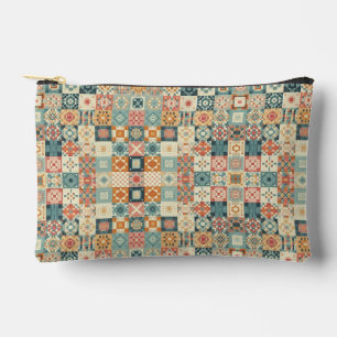 Vintage, patchwork quilted look accessory pouch