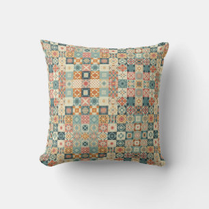 Vintage, patchwork quilted look cushion