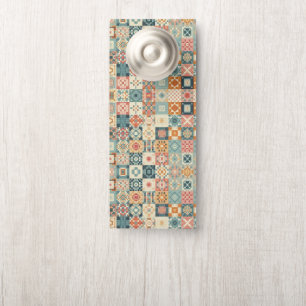 Vintage, patchwork quilted look door hanger