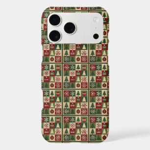Vintage, patchwork quilted look rustic Christmas