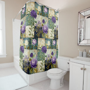 Vintage Patchwork Style Shower Curtain