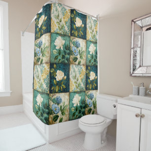 Vintage Patchwork Style Shower Curtain