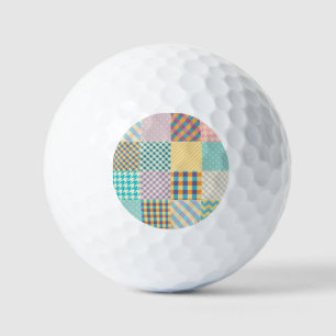 Vintage Patchwork: Textile Seamless Background Golf Balls