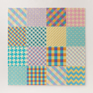Vintage Patchwork: Textile Seamless Background Jigsaw Puzzle