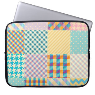 Vintage Patchwork: Textile Seamless Background Laptop Sleeve