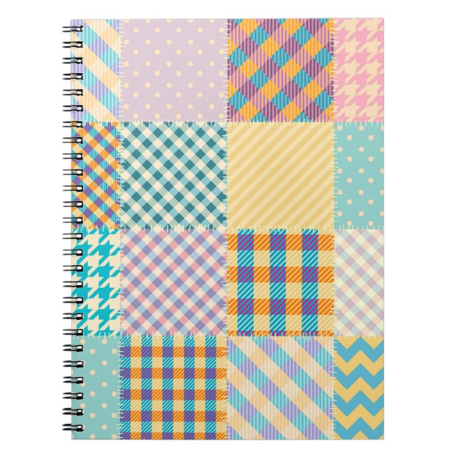 Vintage Patchwork: Textile Seamless Background Notebook (Front)