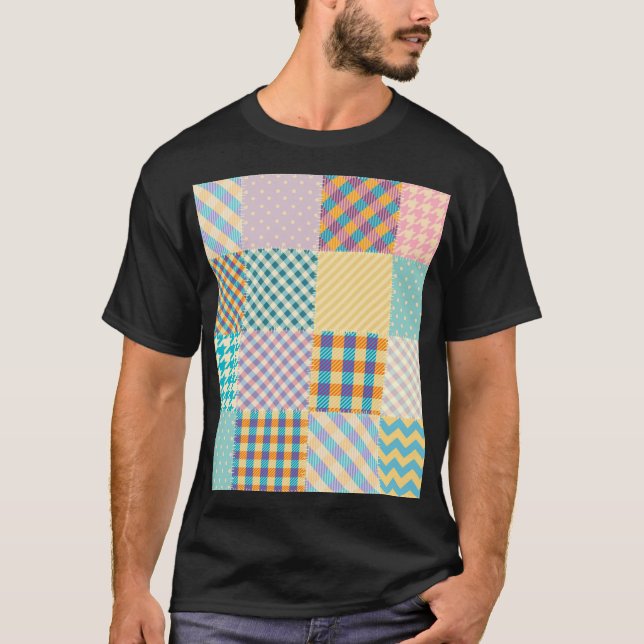 Vintage Patchwork: Textile Seamless Background T-Shirt (Front)
