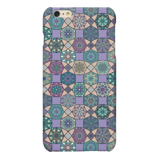 Vintage patchwork with floral mandala elements