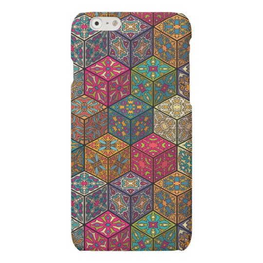 Vintage patchwork with floral mandala elements