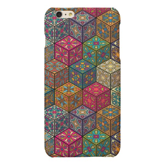 Vintage patchwork with floral mandala elements