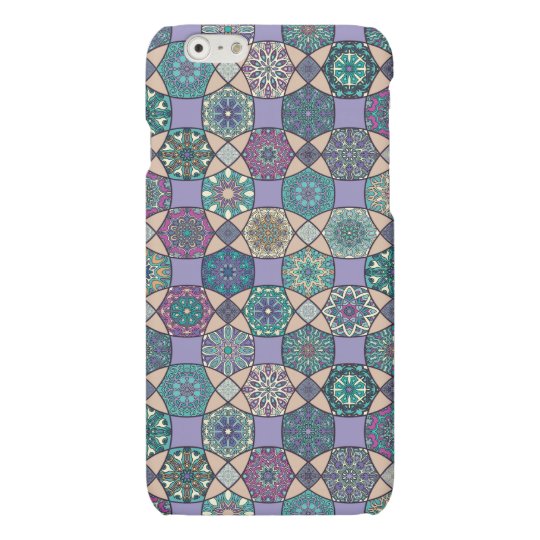 Vintage patchwork with floral mandala elements