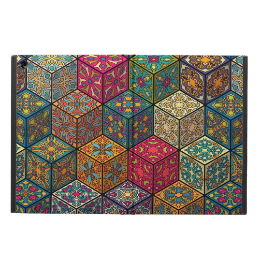 Vintage patchwork with floral mandala elements case for iPad air