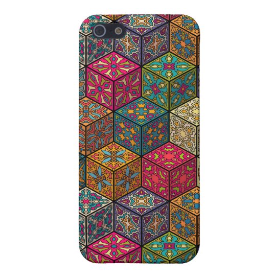 Vintage patchwork with floral mandala elements cover for iPhone 5/5S