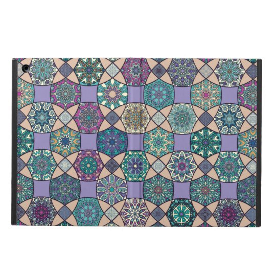 Vintage patchwork with floral mandala elements iPad air case
