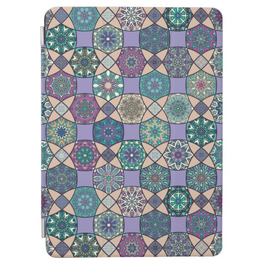 Vintage patchwork with floral mandala elements iPad air cover