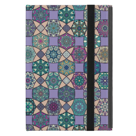 Vintage patchwork with floral mandala elements iPad mini case