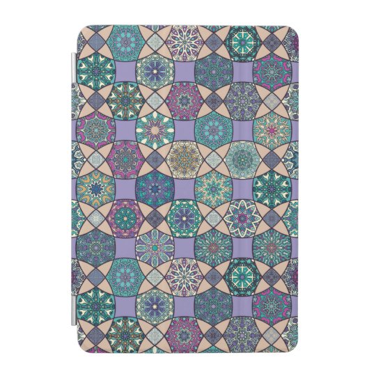 Vintage patchwork with floral mandala elements iPad mini cover