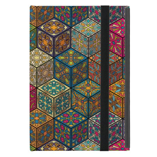 Vintage patchwork with floral mandala elements iPad mini cover