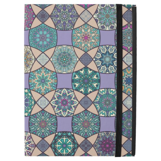 Vintage patchwork with floral mandala elements iPad pro 12.9" case