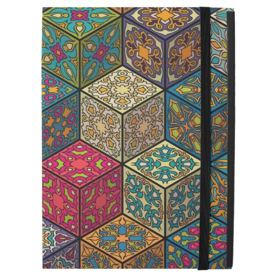 Vintage patchwork with floral mandala elements iPad pro 12.9" case