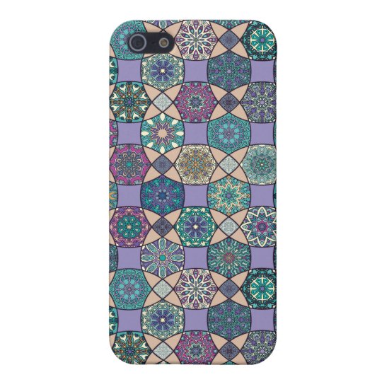 Vintage patchwork with floral mandala elements iPhone 5 case