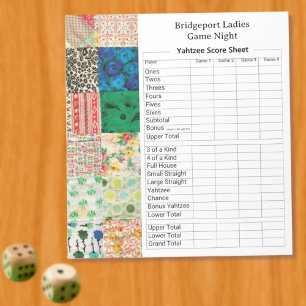 Vintage Patchwork Yahtzee Night Notepad