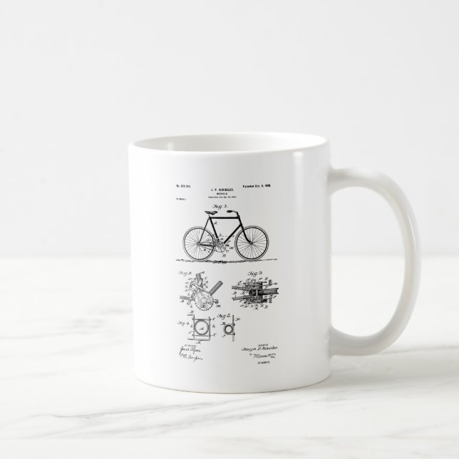 Vintage Patent Drawing 1900 Bicycle Coffee Mug (Right)