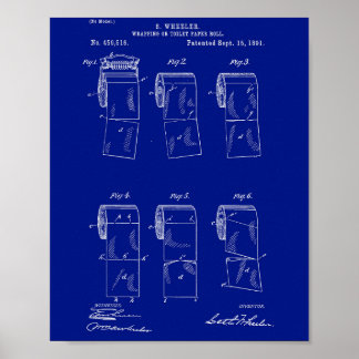 Vintage patent wall art: Toilet Paper, 1891 Poster