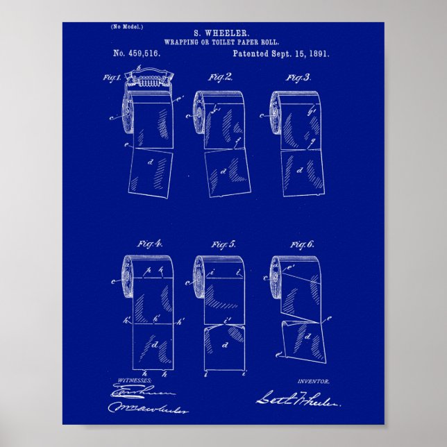 Vintage patent wall art: Toilet Paper, 1891 Poster (Front)