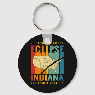 Vintage Path Of Totality Solar Eclipse April 8 202 Key Ring