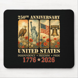 Vintage Patriotic 1776 2026 Usa Dom Graphic Mouse Pad