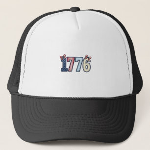 Vintage Patriotic 1776 Ribbon Shirt Design_1 Trucker Hat