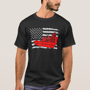Vintage Patriotic Airboat Boating Life Swamp Boat T-Shirt
