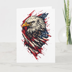 Vintage Patriotic American Eagle 4th of July Card