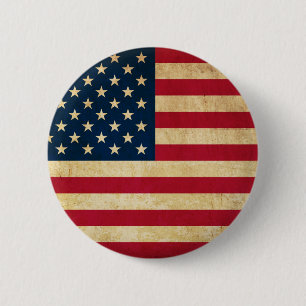 Vintage Patriotic American Flag 6 Cm Round Badge