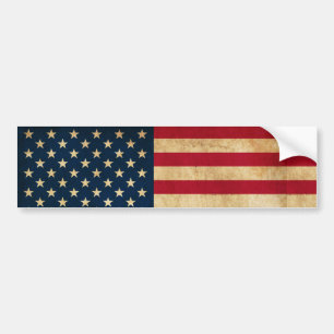 Vintage Patriotic American Flag Bumper Sticker