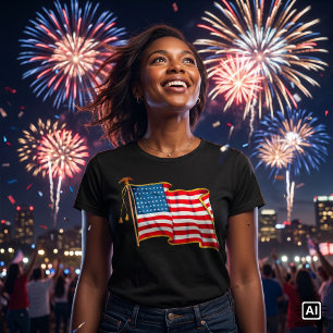 Vintage Patriotic American Flag, Fourth of July T-Shirt