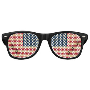Vintage Patriotic American Flag Retro Sunglasses